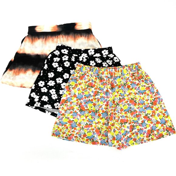 ASOS Set of 3 Shorts High Rise Floral & Tie Dye Multicolor Casual Womens Size 4 - Picture 1 of 10